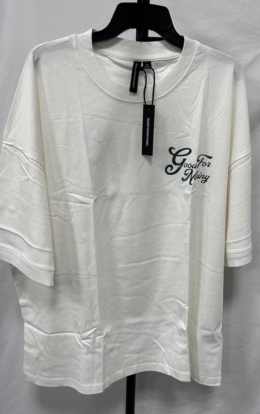 NEW Good For Nothing Men's White Graphic Logo Short Sleeve T Shirt Tee Size XL